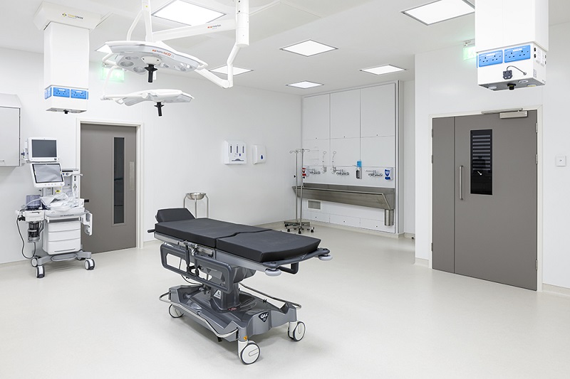 A key component of the brief was to include one fully SHTM-compliant general anaesthesia operating suite