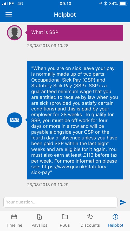 The MySBSPay gives NHS employees their pay information on the move