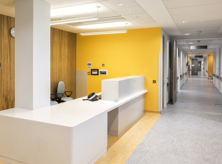 Individual departments are colour coded to aid with wayfinding