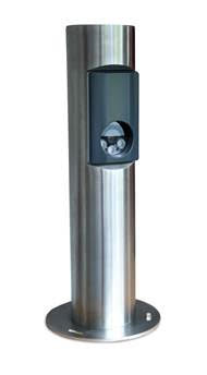 The cameras are hidden inside stainless steel bollards to help avoid damage by vehicles