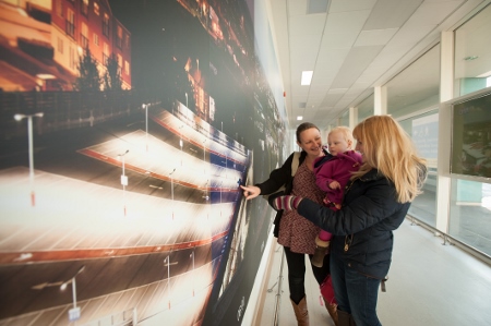 A 24m-long mural is providing a welcome distraction at Gloucestershire Royal Hospital