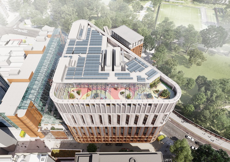 The new building will feature a roof garden for staff, patients and visitors