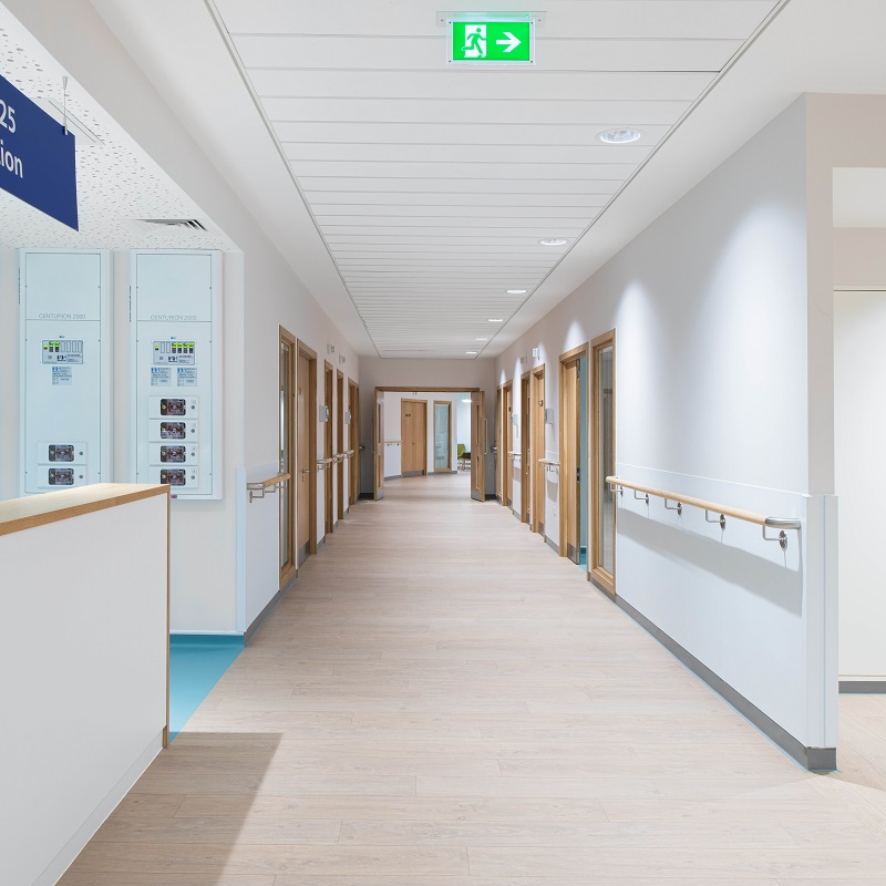 The choice of flooring aimed to make the centre as welcoming and accessible as possible for patients