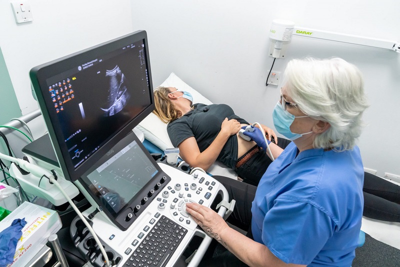 Diagnostic services include ultrasound, CT, MRI, ophthalmology scans, additional phlebotomy (blood tests), cardiology and respiratory tests, and vascular thermography