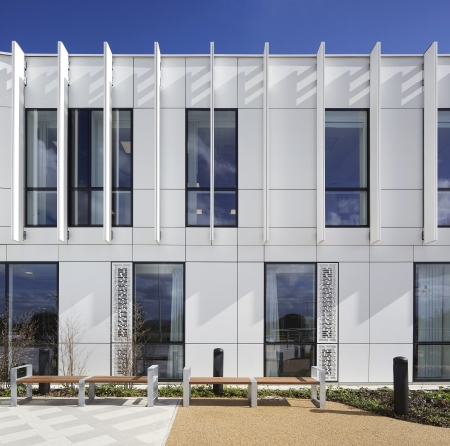 The unit is one of the first buildings in the UK to be clad in Corian