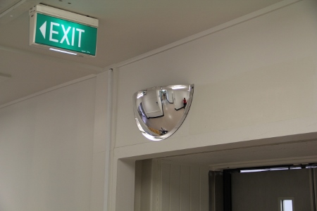 Convex mirrors are an inexpensive safety measure