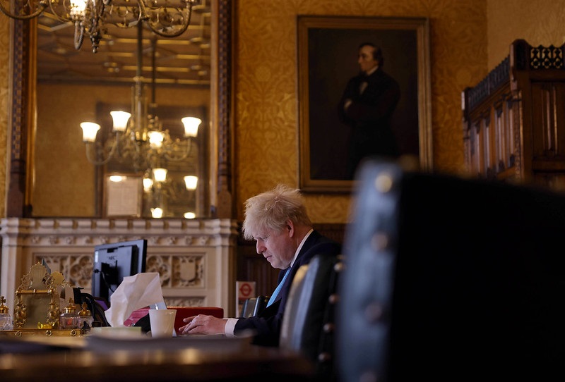 Pictured during the Queen's Speech, Prime Minister, Boris Johnson, was widely criticised for failing to provide a long-term vision for the country's recovery