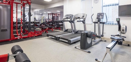 The building includes a fully-equipped gym