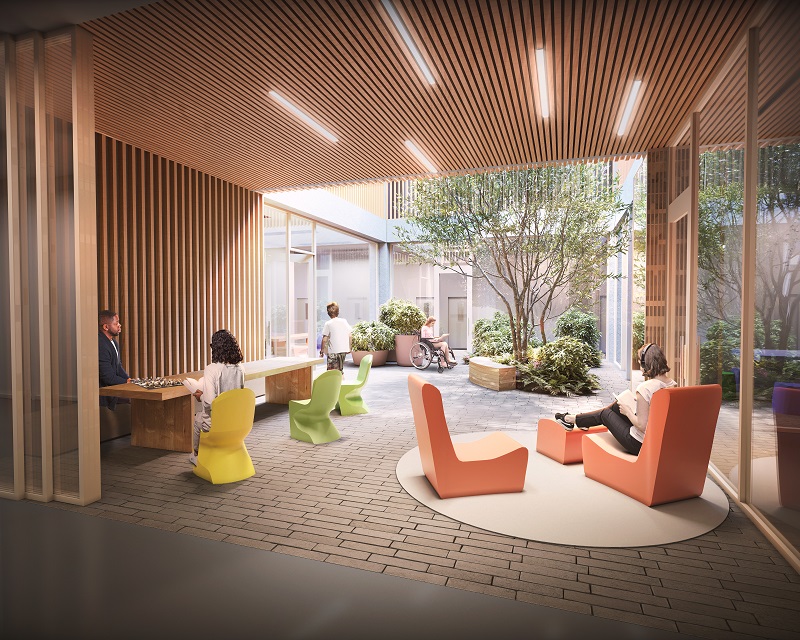 The new hospital has been designed to encourage play and bring in natural light