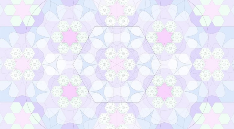 <i>Cascade</i> by Sara Choudhary is a vector animation, presenting a geometric composition reminiscent of Islamic visual arts