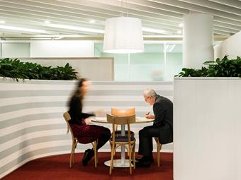 Meeting booths allow for short catchups