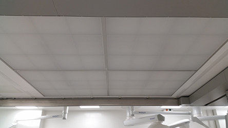 The UCV canopy flush with the ceiling