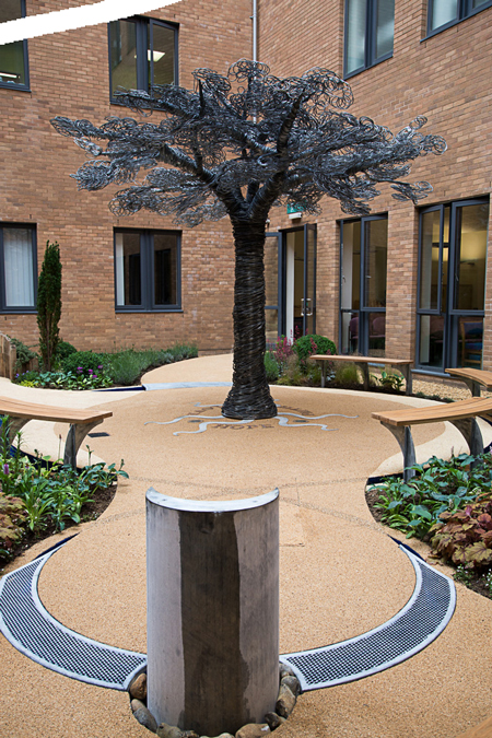 The new garden provides a peaceful place for staff, patients and visitors