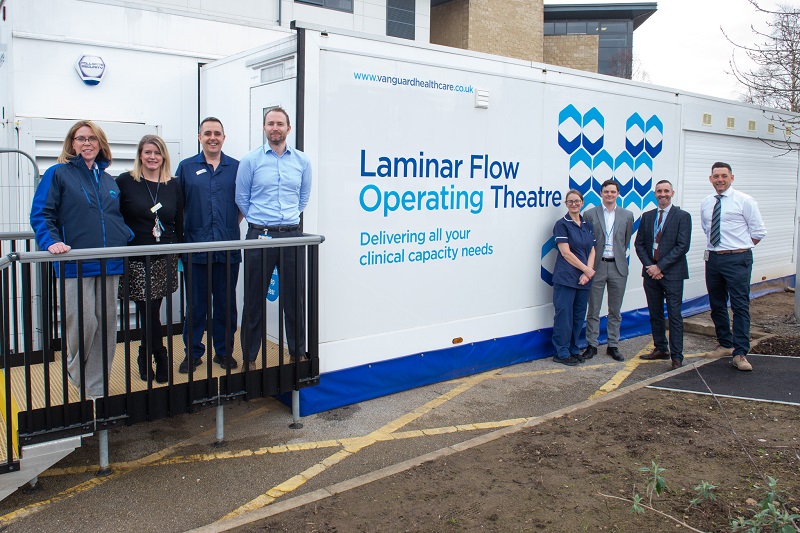 The mobile laminar flow theatre at Wharfedale Hospital is enabling Leeds Teaching Hospitals NHS Trust to address the backlog of patients waiting for surgery