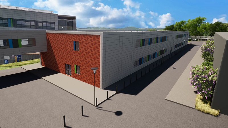 The new ward block will be moved from its temporary site at Wernick's factory in South Wales to Queen Alexandra Hospital