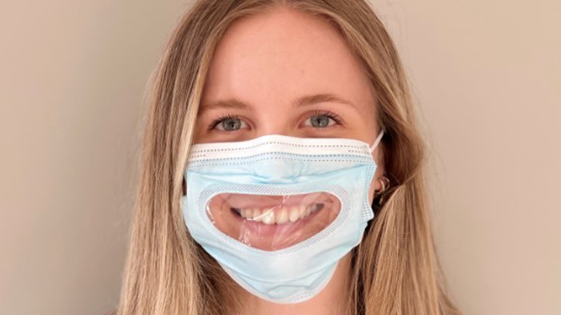 New transparent face mask shields your smile, without hiding it