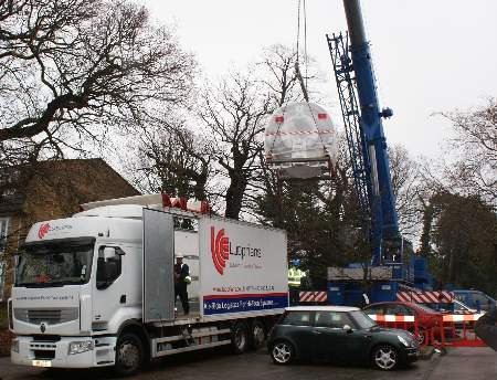 The new MRI scanner weighs the same as a double-decker bus so had to be craned into the building