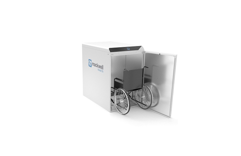 The device is available in three sizes, including wheelchair-sized boxes