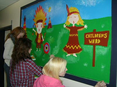 Princess of Wales Hospital decorated by school children