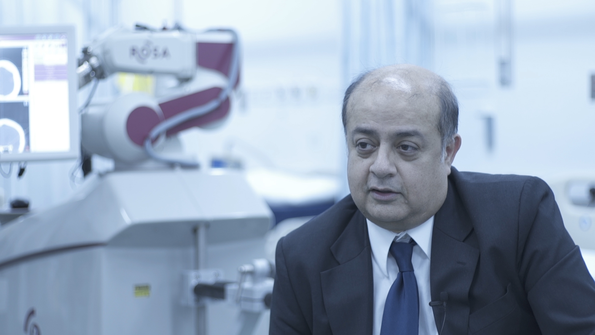 Consultant, Dev Bhattacharyya, will carry out operations using the new ROSA surgical assistant robot