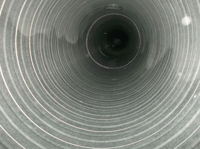 Dryer extract ductwork after cleaning