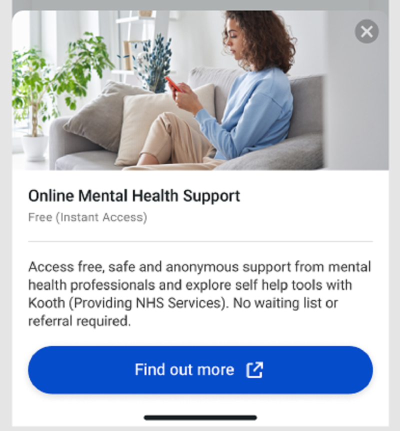 The myGP app helps mental health service users to access support 