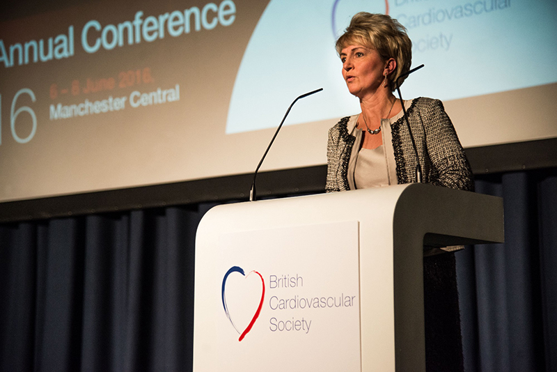 Dr Clarke speaking at the British Cardiovascular Society Conference