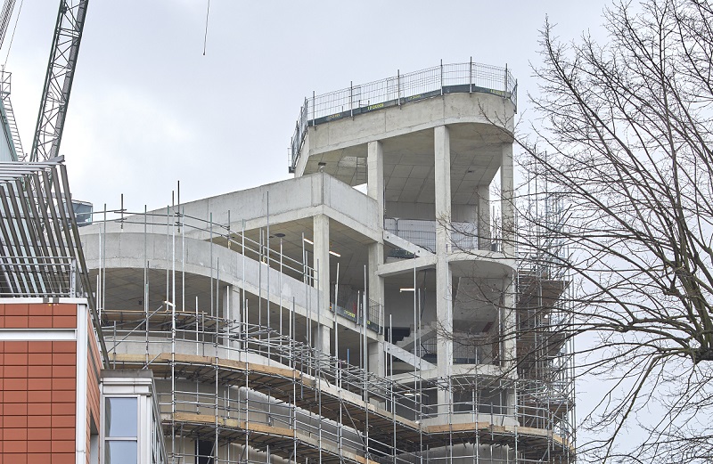 The topping-out ceremony marked the completion of the main frame of the building
