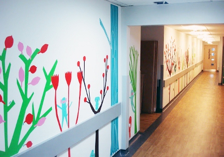 Wall mural cheers up young children at St George\'s Hospital, Tooting