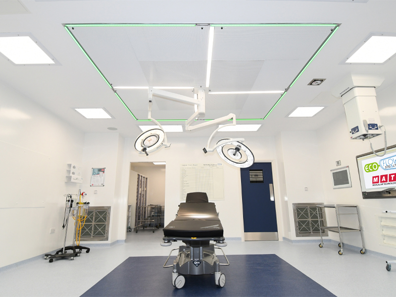 Wansbeck General Hospital becomes first UK hospital to install MAT Eco-flow Stealth flush-to ceiling UCV canopies