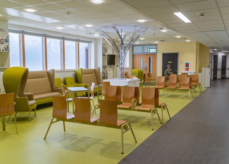 The main RHSC waiting area includes bespoke furniture