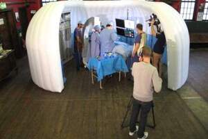 Inflatable operating theatre and cancer-detecting needle among design innovations