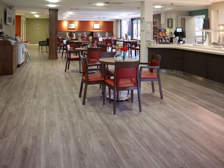 Polyflor flooring helps create stylish café at Belong Warrington care village