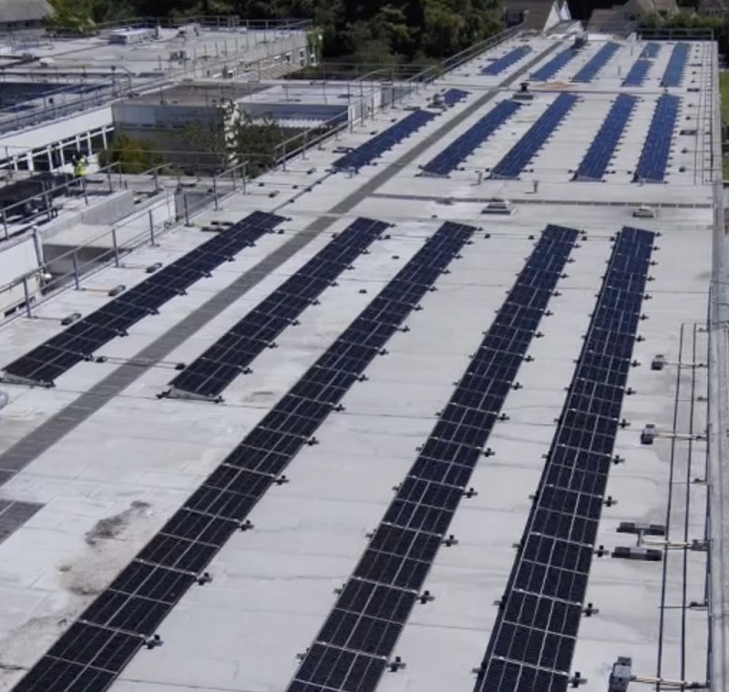 Rooftop solar system supports ambitious net-zero goals