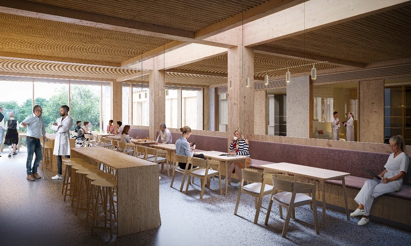 A community cafe is located on the ground floor
