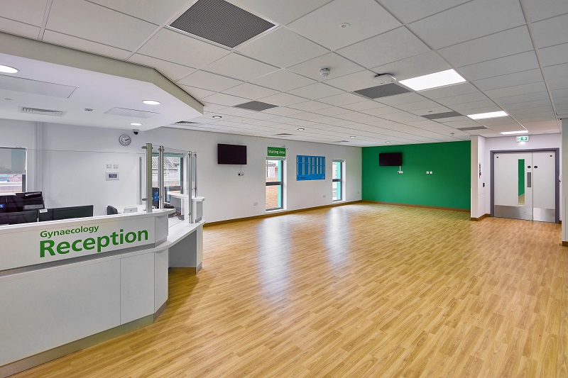 The interior was designed to be modern and comfortable, with a cool green colour palette